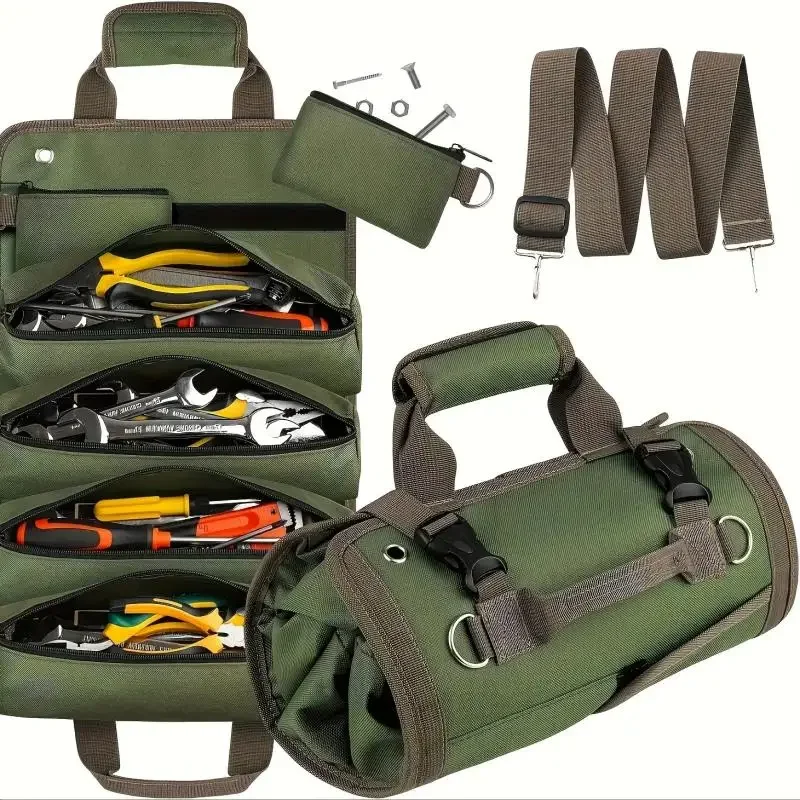 Sac à outils multifonctionnel, sac à outils professionnel multi-poches, pochette à outils multi-poches, sac à outils portable, petit sac organisateur d'outils