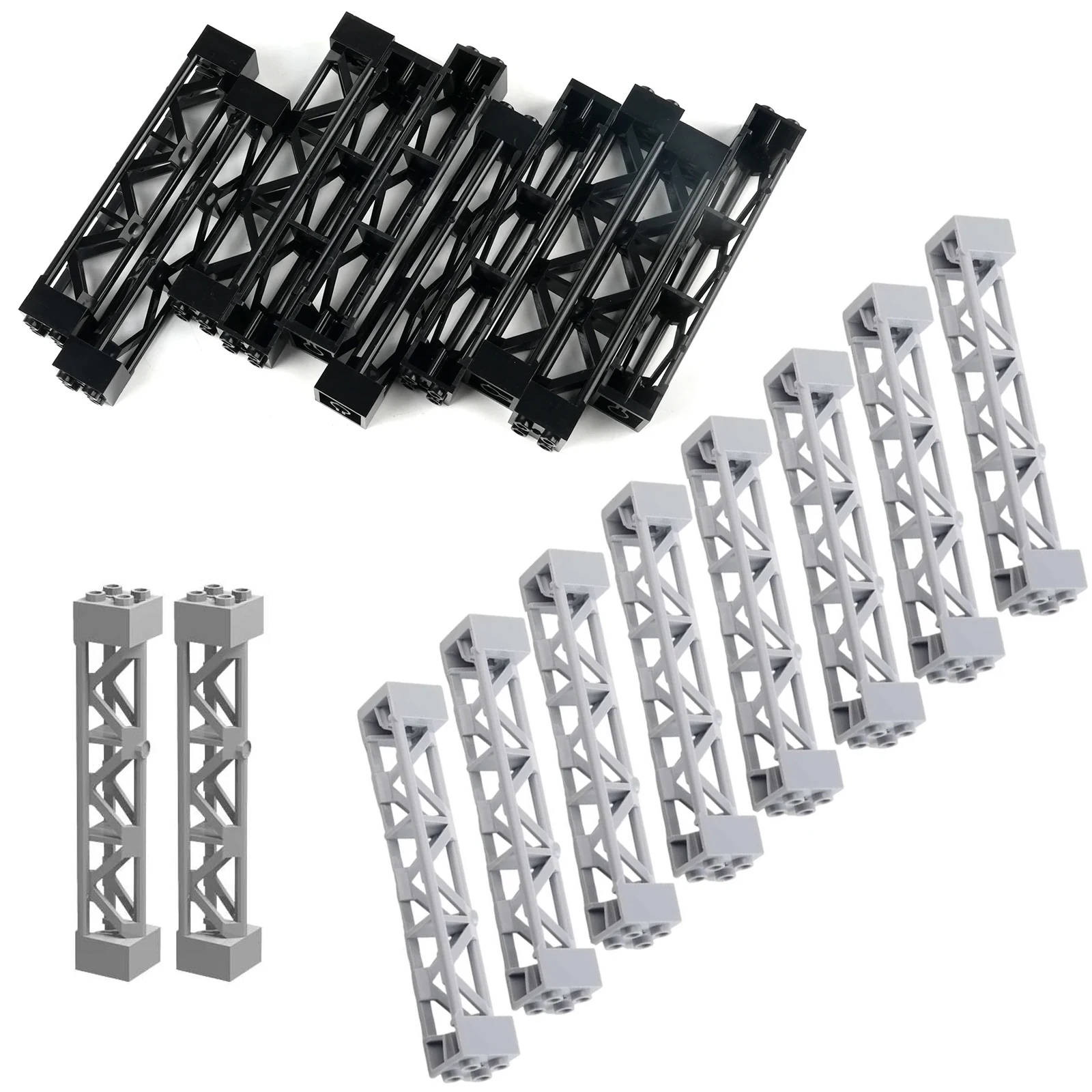 10PCS / 20PCS MOC 58827 95347 4667463 Schwarz Stützträger Dreieckige 2x2x10 Spalte Zug Track Stützrahmen Image