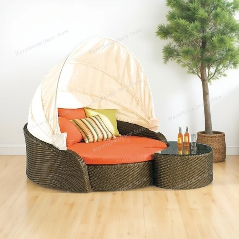 Canapés de jardin en rotin PE pour piscine, villa, maison d'hôtes, terrasse, extérieur, loisirs, pelouse, mobilier de jardin, canapé de jardin MHHYSF