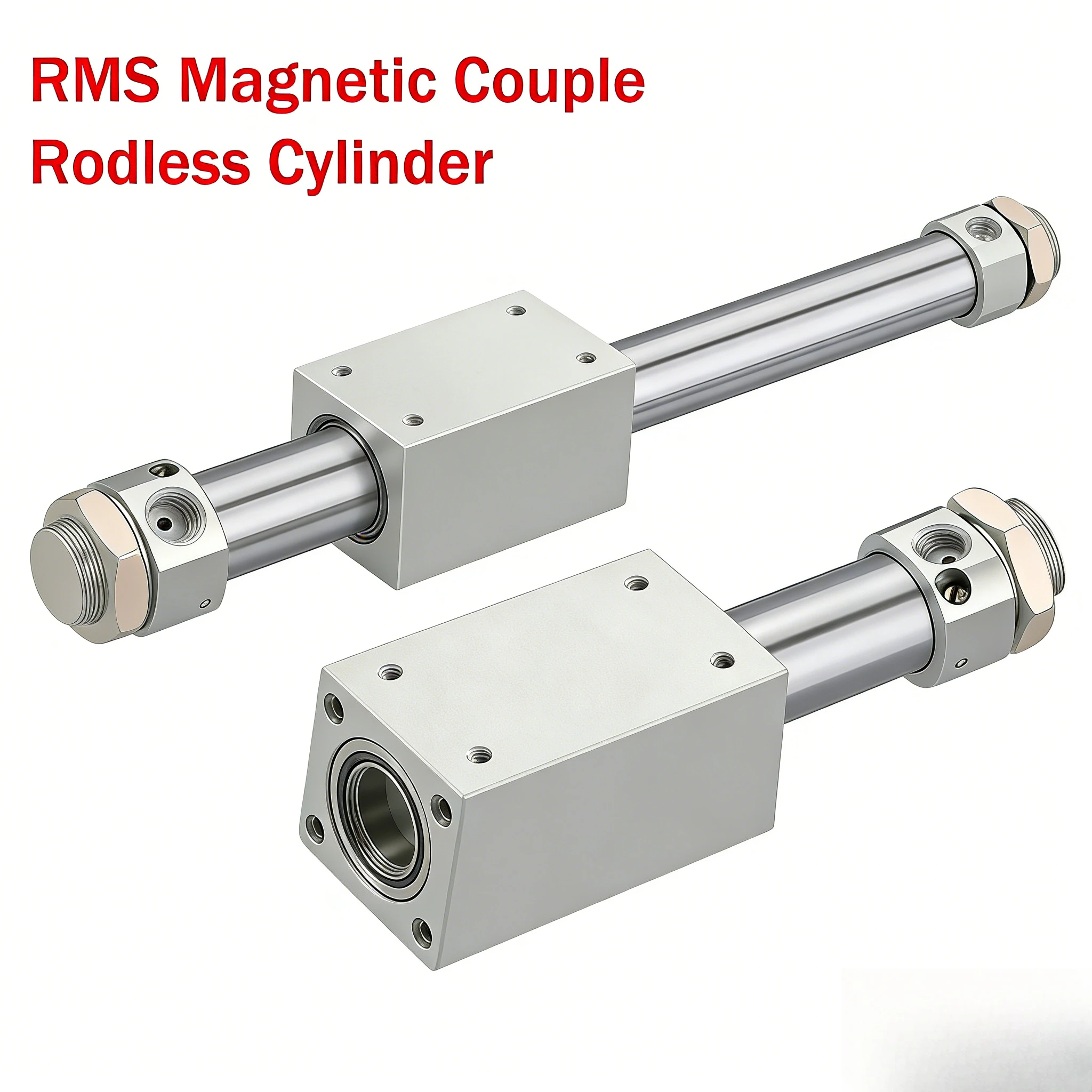 RMS Magnetisch gekoppelter kolbenstangenloser Zylinder mit langem Hub 10/16/20/25/32/40-200*300 500 Image
