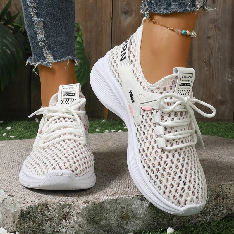 2025 New Women's Summer Shoes Casual Sports Shoes Mesh Shoes Breathable and Comfortable Soft soled Running Shoes Women's Shoes