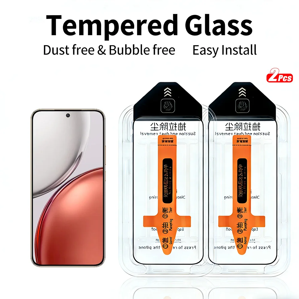 2 Stück gehärtetes Glas für Honor X9d X9c Smart X9 X8C X8B X8A Displayschutzfolie One-Touch-Install Image