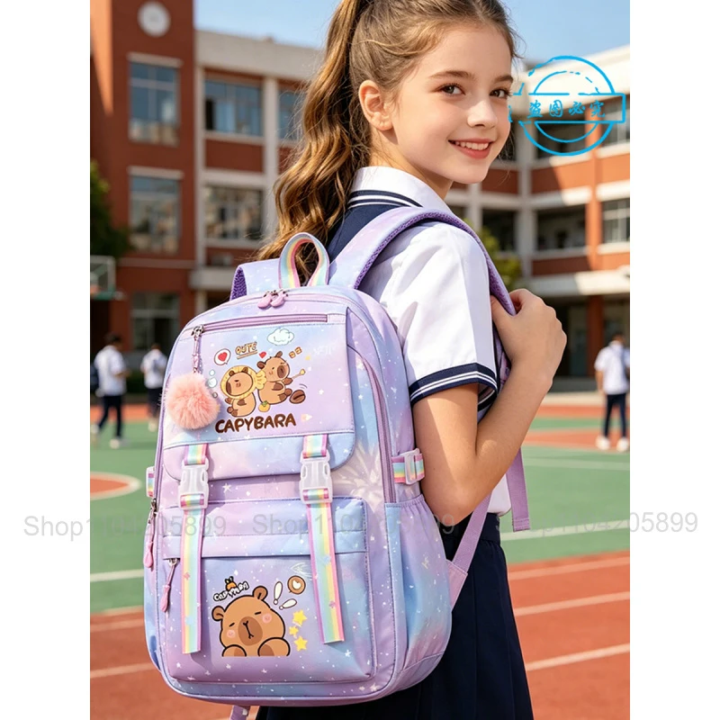 Sac à dos imprimé Capybara amusant, sac d'école mignon pour filles, Mochila, sac d'école pour étudiants, sac à dos de dessin animé, cadeau, sac de voyage tendance