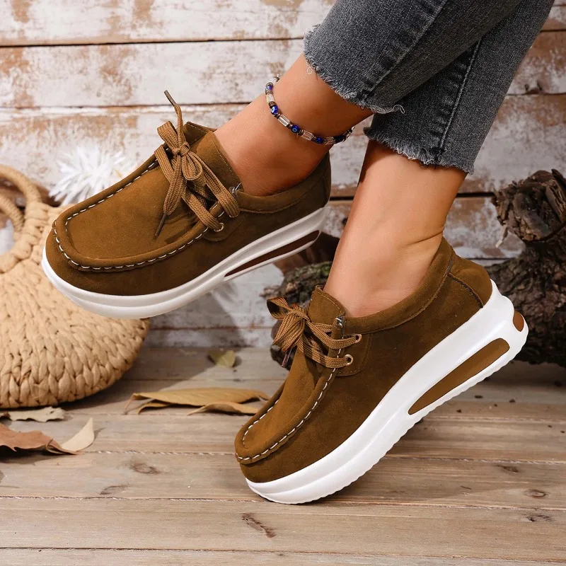 Frühling/Herbst Turnschuhe Frauen Laufschuhe Outdoor Atmungsaktive Spitze-up Dicken Boden Casual Bequeme Schuh Große Größe 36 ~ 43