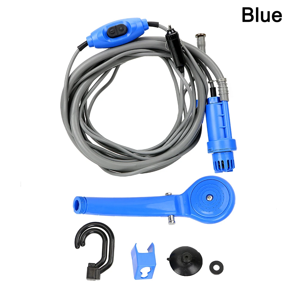 Für Auto RV Lkw Anhänger Elektrische Pumpe Tragbare Auto Waschen Outdoor Camping Reise Dusche Mit Zigarette Leichter Universal 12V Image