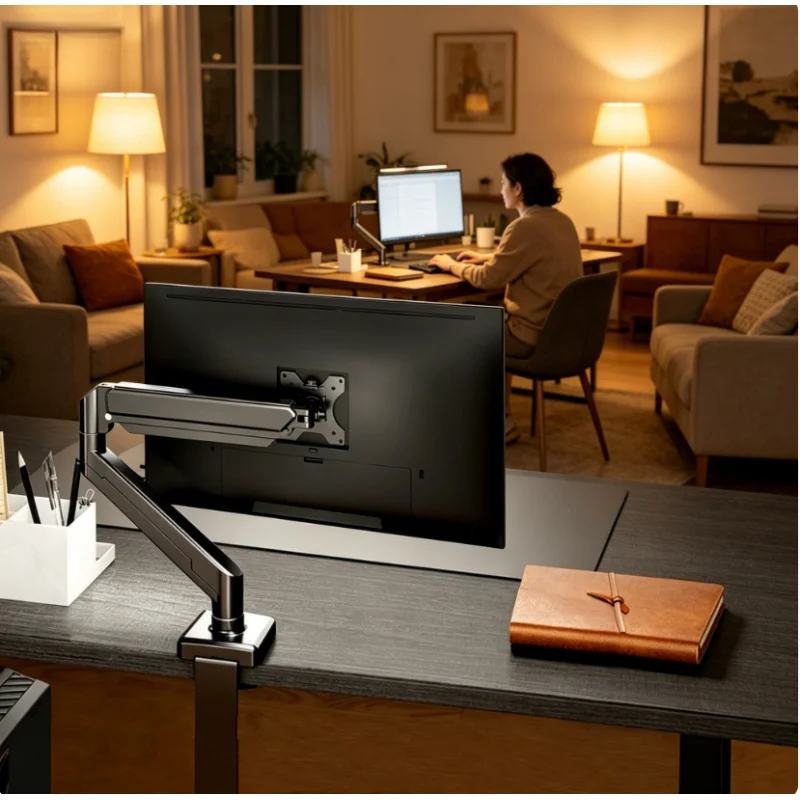 Verstellbare universelle Monitor-Tischhalterung bis zu 32 Zoll, 19,8 Pfund, Computerbildschirmhalterung für Home Office Image
