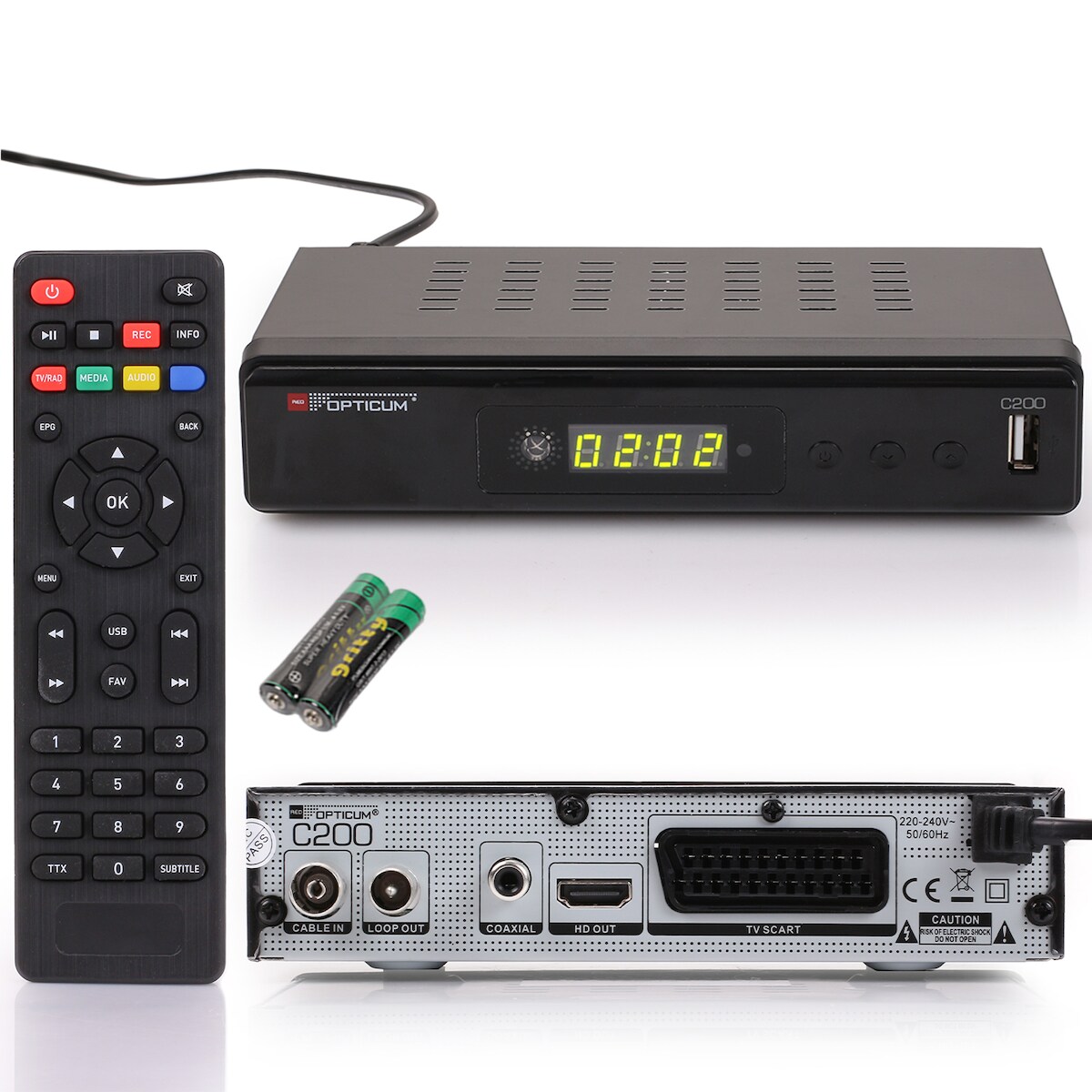HD AX C200 HD Kabelreceiver HDMI, Full HD, USB, EPG, SCART Image