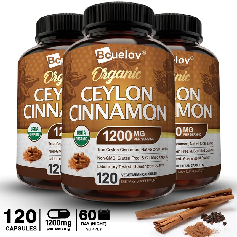 Natürliche Ceylon-Zimt-Kapseln Nahrungs ergänzungs mittel-Gelenke, Knochen, entzündung hemmende Unterstützung, Antioxidantien Image