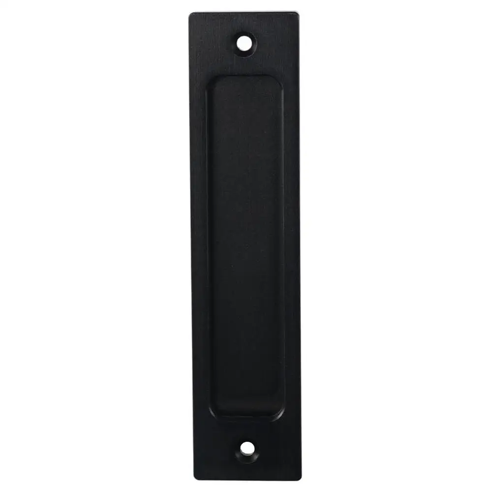 Scheunentürgriff aus Zinklegierung, schwarz, 15,2 cm, versenkter Fingergriff, rechteckig, bündig, für Tore, Garagen, Schiebetüren