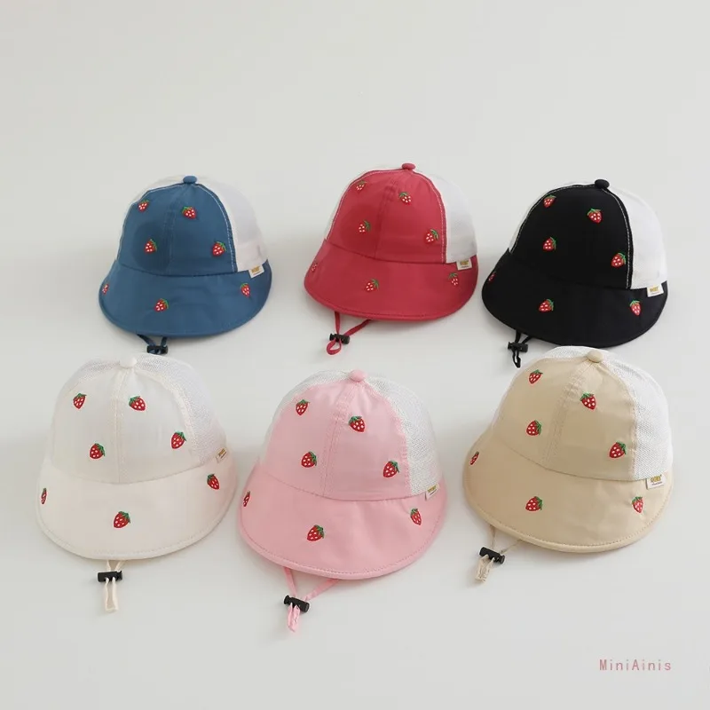 Baby Kinder Sommer Sonnenhut 48-50cm 1-3 Jahre Atmungsaktiver Mesh Anglerhut Süßer Bucket Hat für Jungen Mädchen UV-Schutz Kappe Hüte Image