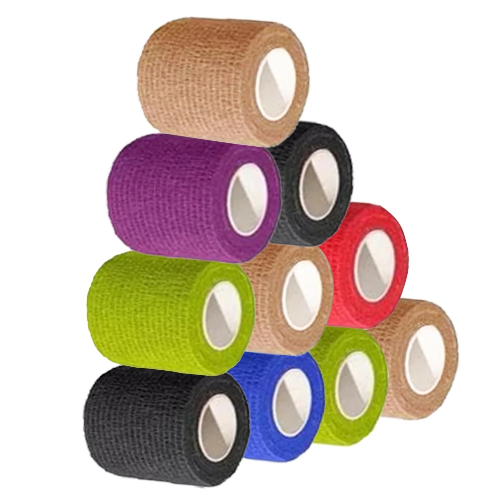 1 Stück Einweg-Selbstklebebandage, elastisch, 5 cm x 4,5 m, zum Festziehen von Griffrohren, Tattoo-Zubehör, Mullband, Erste-Hilfe-Werkzeug