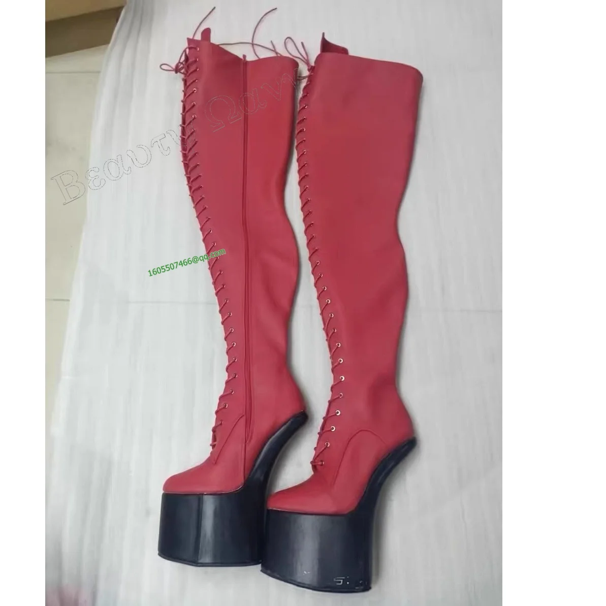 Rote Stiefel Schwarz Ferse Seltsame Stil Ferse Kreuz Gebunden Oberschenkel Hohe Spike High Heel Schuhe Sexy Frauen Schuhe Neue Zapatos Para Mujere