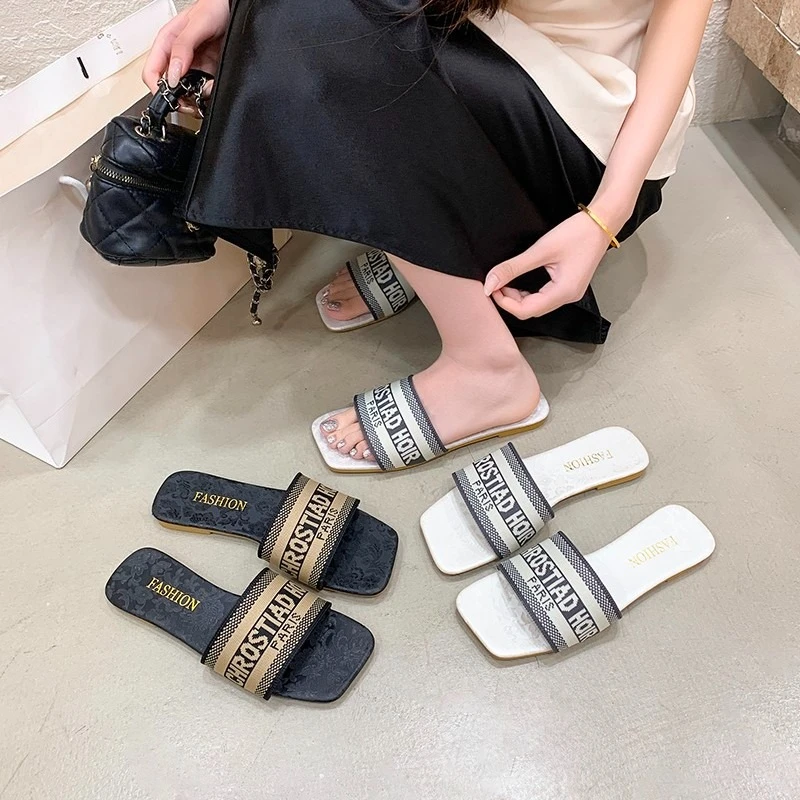 Sommerliche, elegante und sexy flache Schuhe, lässige Schuhe, modische, meistverkaufte, neue, bequeme Plus-Size-Damenpantoffeln