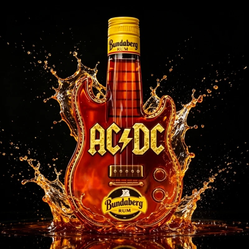 Yang AC/DC E-Gitarren-förmiger Whisky-Dekanter mit Kronenverschluss Kreative Rock-Fan Glasflasche für Hausbar Image