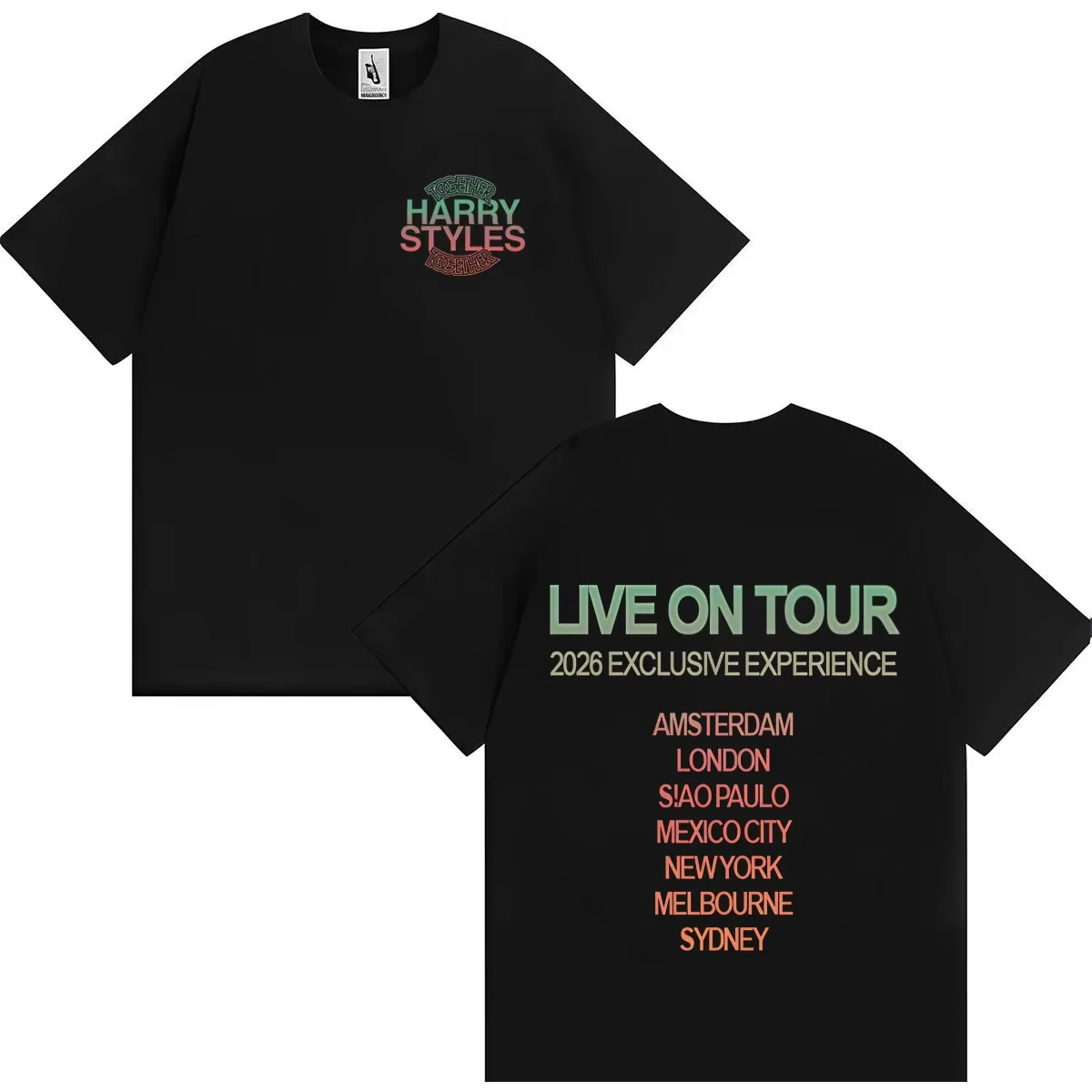Harry Styles 2026 Together Live on Tour Merch Mode Casual T-Shirts für Männer und Frauen Baumwolle Komfort Y2K Kurzarm Streetwear Hip Hop