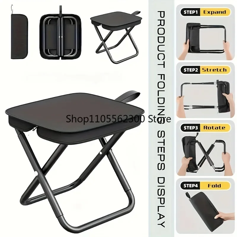 Tragbarer Klapphocker Leichter Campingstuhl Faltbarer Sitz für Angeln Wandern Reisen Outdoor & Indoor Nutzung