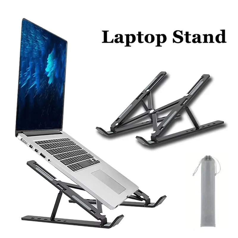 Faltbarer, verstellbarer Laptop-Ständer aus Aluminiumlegierung, rutschfester Tablet-Ständer, Wärmeableitung, Notebook-Halter für MacBook, Dell-Halterung Image