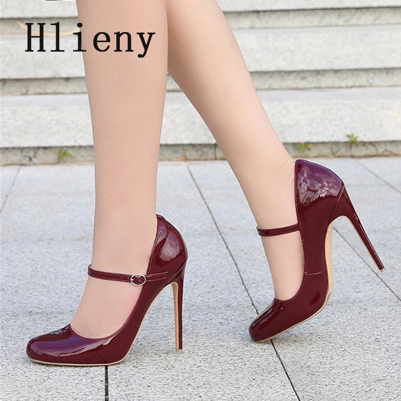 Hlieny Größe 35-46 Neue Runde Kappe frauen Pumpen High Heels Mode Elegante Schnalle Sandalen Hochzeit Party Damen schuhe