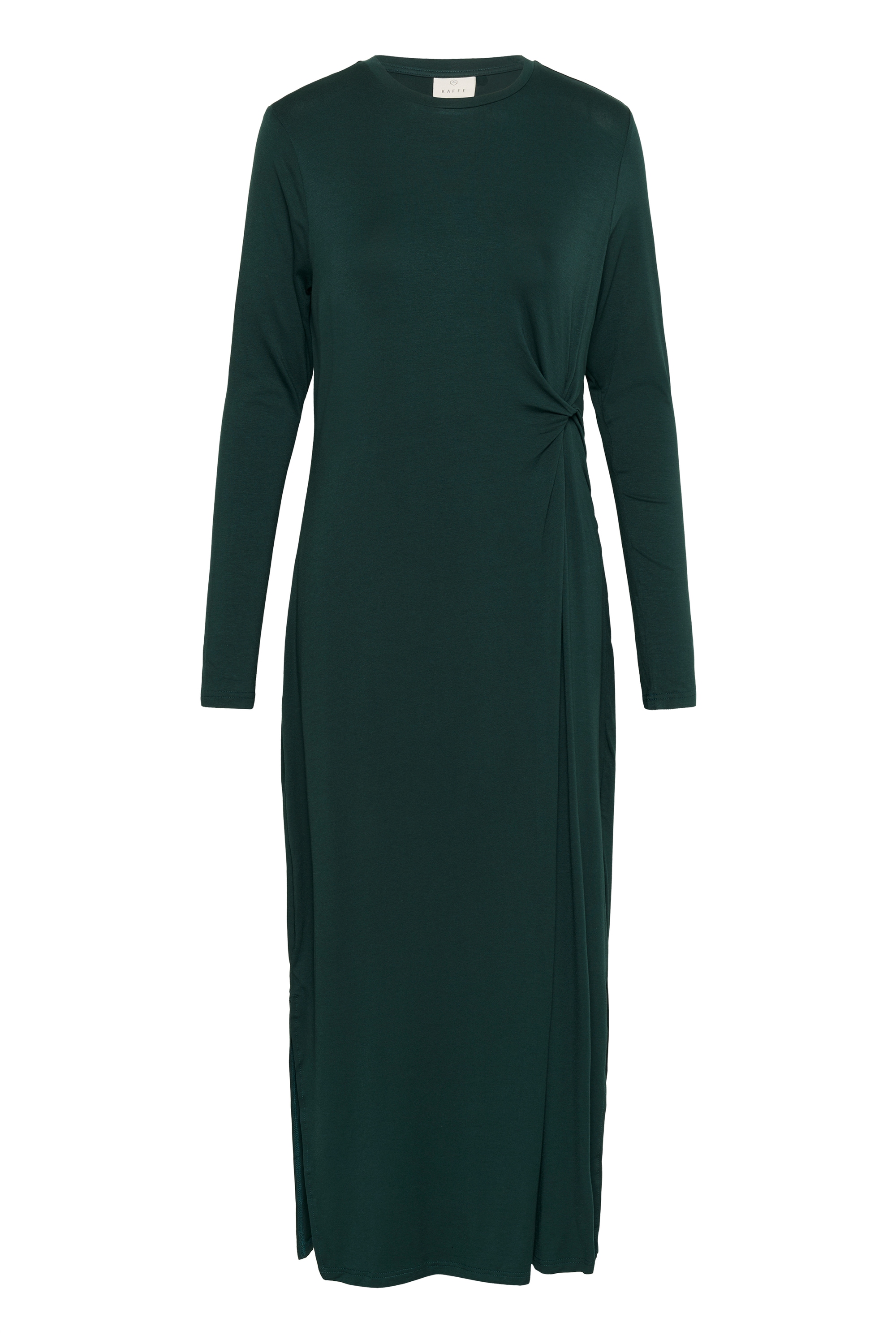 Jerseykleid KAFFE "Jerseykleid KAcharlotte", Damen, Gr. L, N-Gr, grün (ponderosa pine), Obermaterial: 95% Viskose CV. 5% Elasthan EL., Kleider Jerseykleid