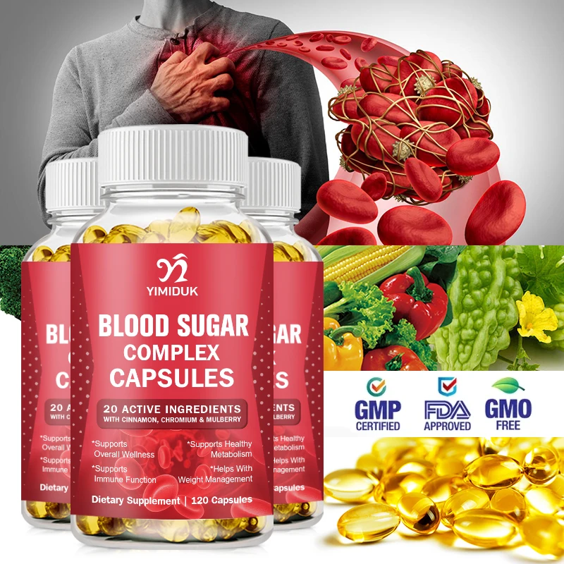 Blutzucker komplex kapsel ergänzen einen starken anti oxidativen Schutz und unterstützen die Immun funktionen Image