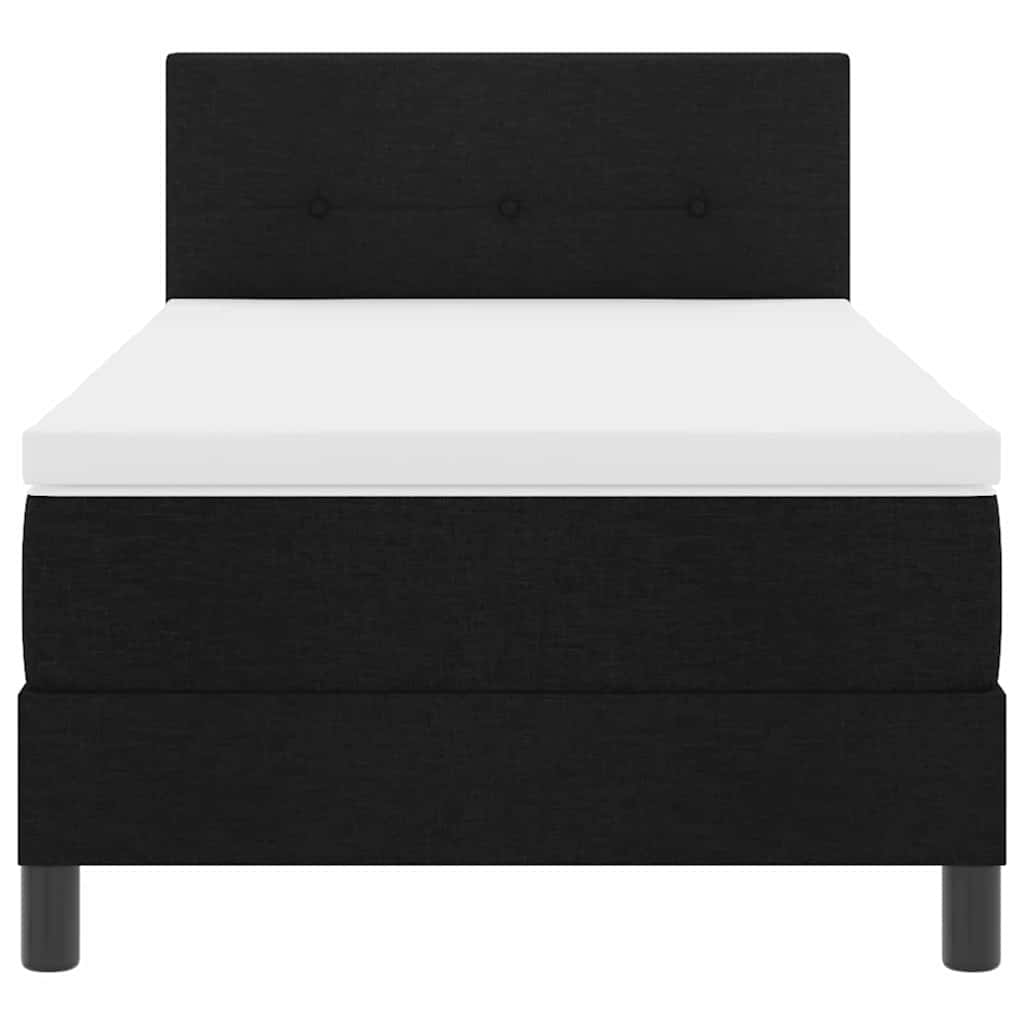 vidaXL Boxspringbett mit Kopfteil Schwarz 90 x 190 cm Stoff Image