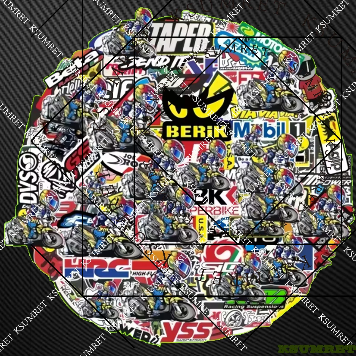 40/80 PCS Zufällige Motorrad Aufkleber Moto Gepäck Helm Für Yamaha Suzuki Kawasaki Racing Marke Logo DIY PVC Aufkleber Wasserdicht