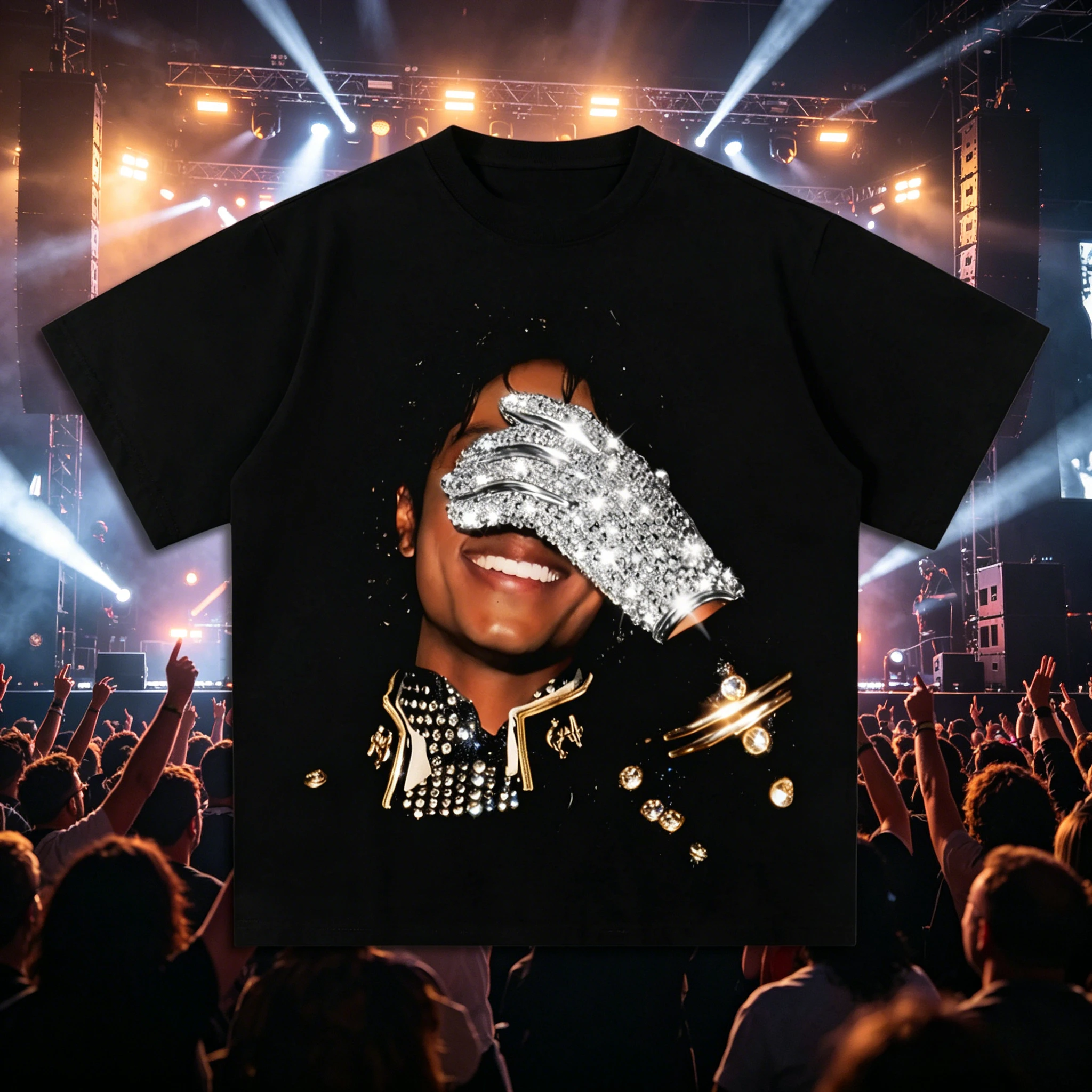 Sommer-T-Shirt für Herren, MJ Michael Jackson, bedruckt, 100 % Baumwolle, neutral, O-Ausschnitt, kurzärmelig, für Herren und Damen, modisches Hip-Hop-T-Shirt, Fan-Geschenk
