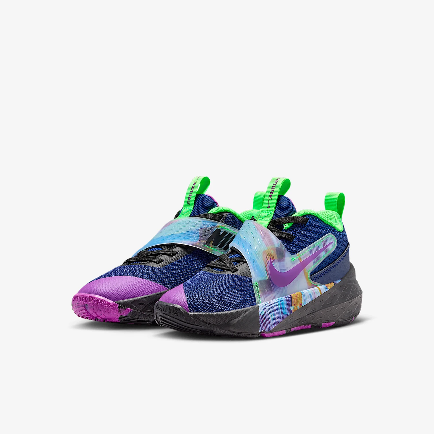 Nike Original Team Hustle D 12 stoßdämpfende Basketballschuhe für Kinder HV2290-400