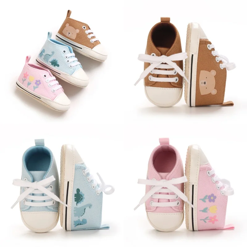 Frühling und Herbst Niedliche Cartoon-Babyschuhe Weiche Sohle Rutschfeste Freizeitschuhe Sportschuhe für Babys 0-18 Monate Neugeborene Erste Schritte