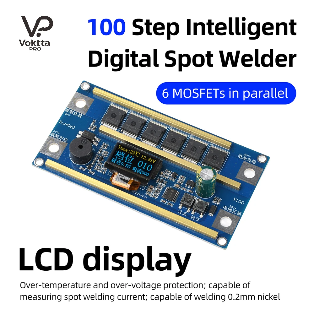 X100 12V Tragbares Punktschweißgerät-Set mit LCD-Display, Lithium-Batterie, Punktschweißmaschine, Steuerplatine, DIY-Kit Image
