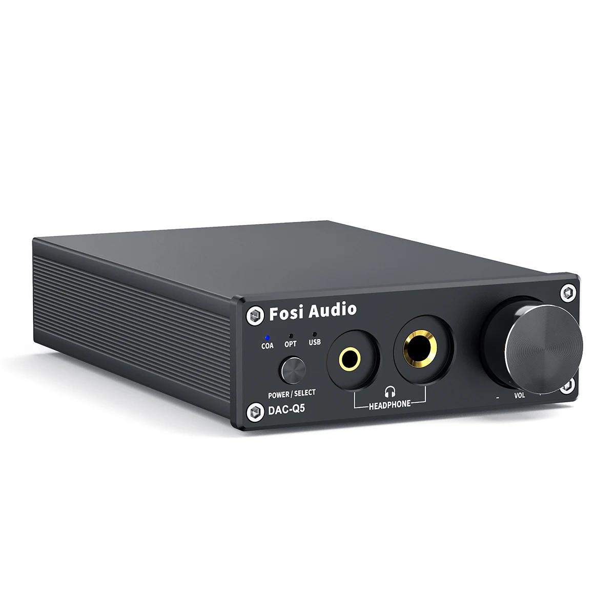 Fosi Audio Q5 Stereo-Vorverstärker & DAC-Kopfhörerverstärker mit ESS9018K2M Chip, Dual-Ausgang Desktop-Audio-Decoder-Verstärker für HiFi-Kopfhörer Image