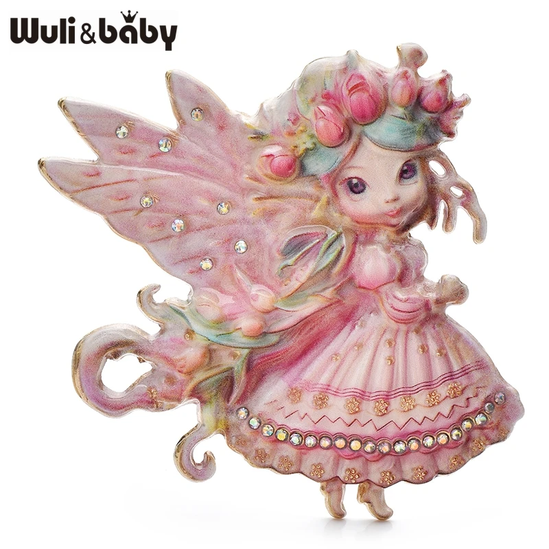 Wuli&baby Schöne Schmetterlings-Elfen-Broschen, 4-farbige schöne Brosche für Damenkleidung, Rucksack-Pins, Geschenke Image