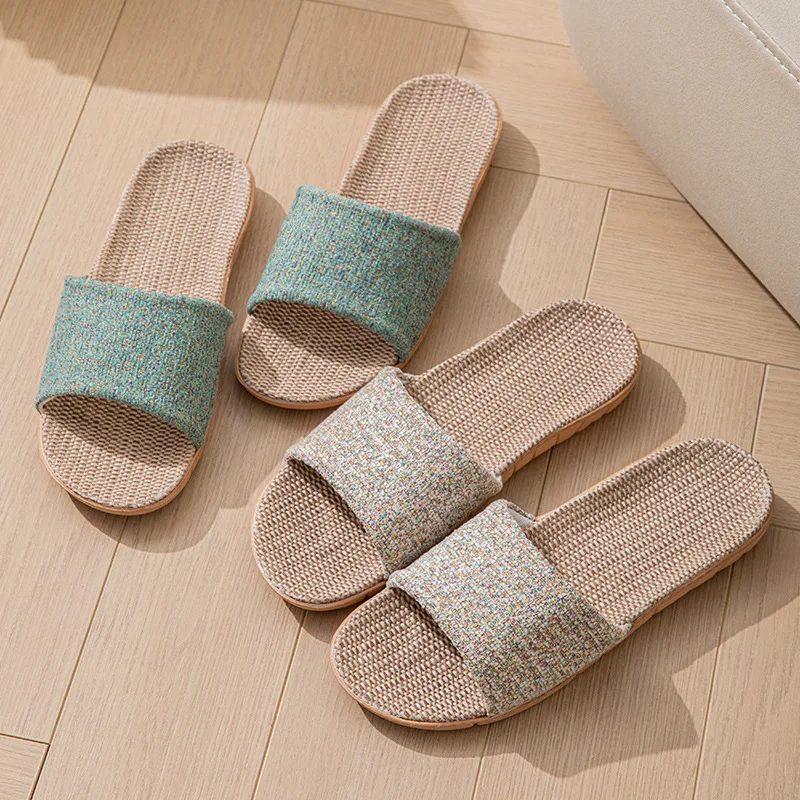 Hanf Casual Damen Hausschuhe Hause Wohnungen Frühling Sommer Luxus Designer Frau Schuhe 2026 Mode Indoor Rutschen Paar Leichte