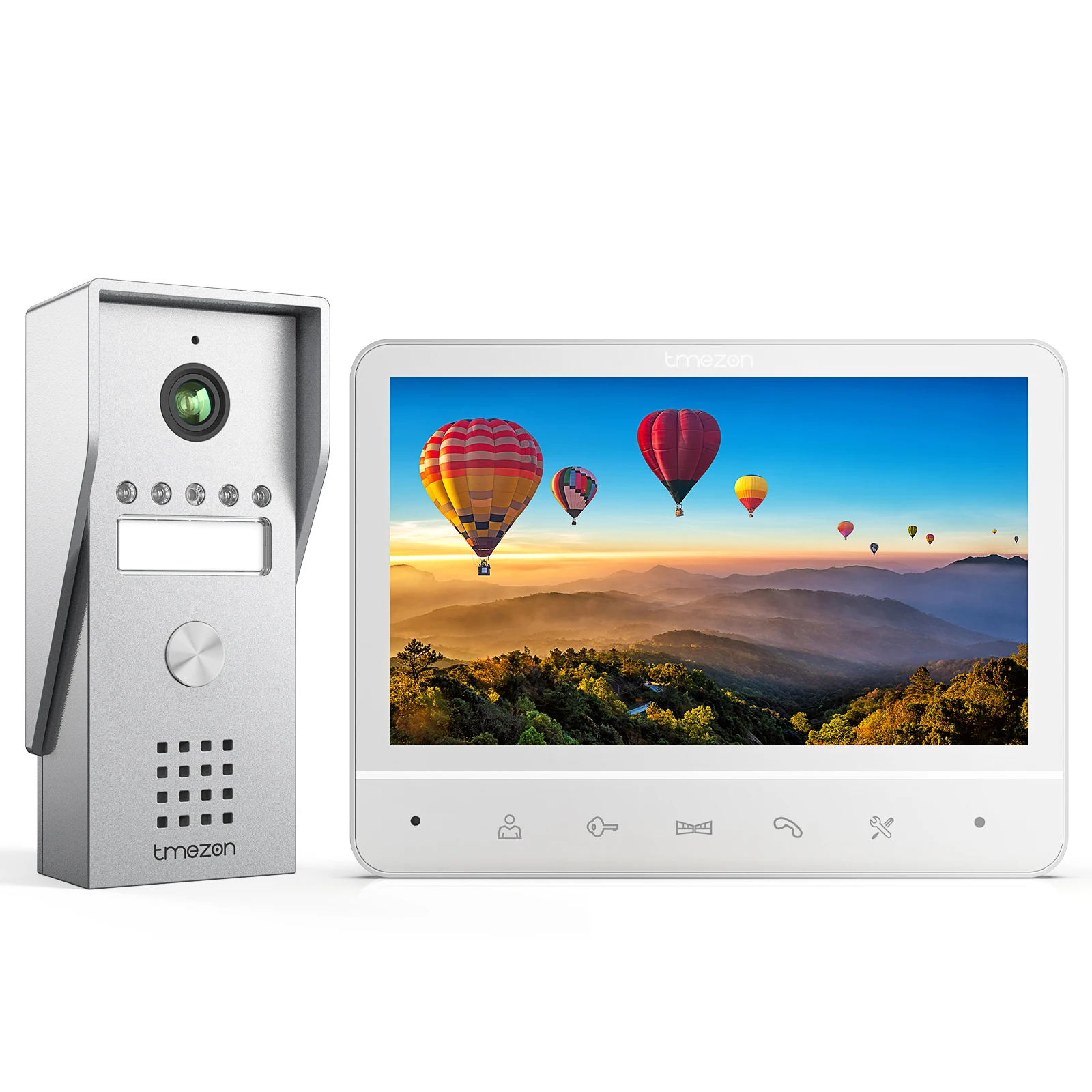 TMEZON 4-Draht-Video-Türsprechanlage, Gegensprechanlage mit Türklingel, Türsprechanlage mit Kamera, 7-Zoll-Farbdisplay, 120 ° Weitwinkelkamera Image
