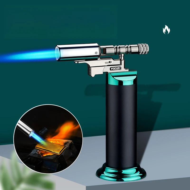 Multifunktionale Spritzpistole, aufblasbares Feuerzeug, hohe Temperatur, blaue Flamme, verstellbar, 360° ° Invertierter Einsatz-Gadgets für den Heimgebrauch im Freien Image