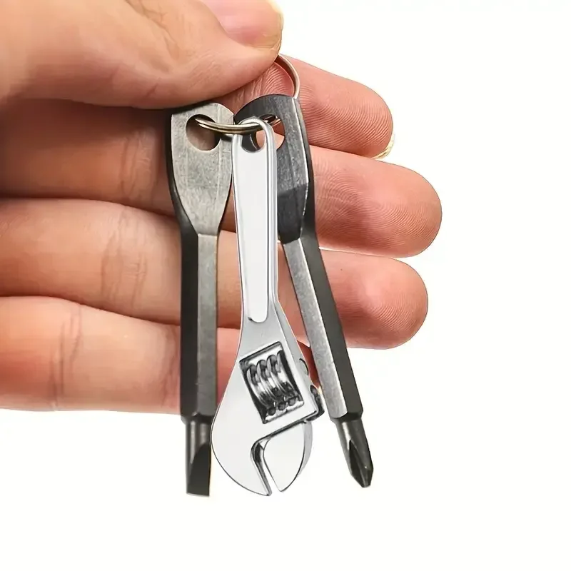 Tragbares Mini-Schraubendreher-Set mit Schlüsselanhänger – verstellbares Metall-Taschen-Werkzeugset, geeignet für Camping-Zubehör Image
