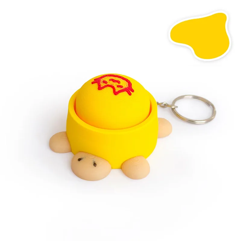Cartoon-Schildkröten-Schlüsselanhänger, Simulierter Kuchen aus PLA, Lustiges Fidget-Spielzeug zur Stresslinderung, Niedlicher Tier-Anhänger, Kreative Dekoration Image