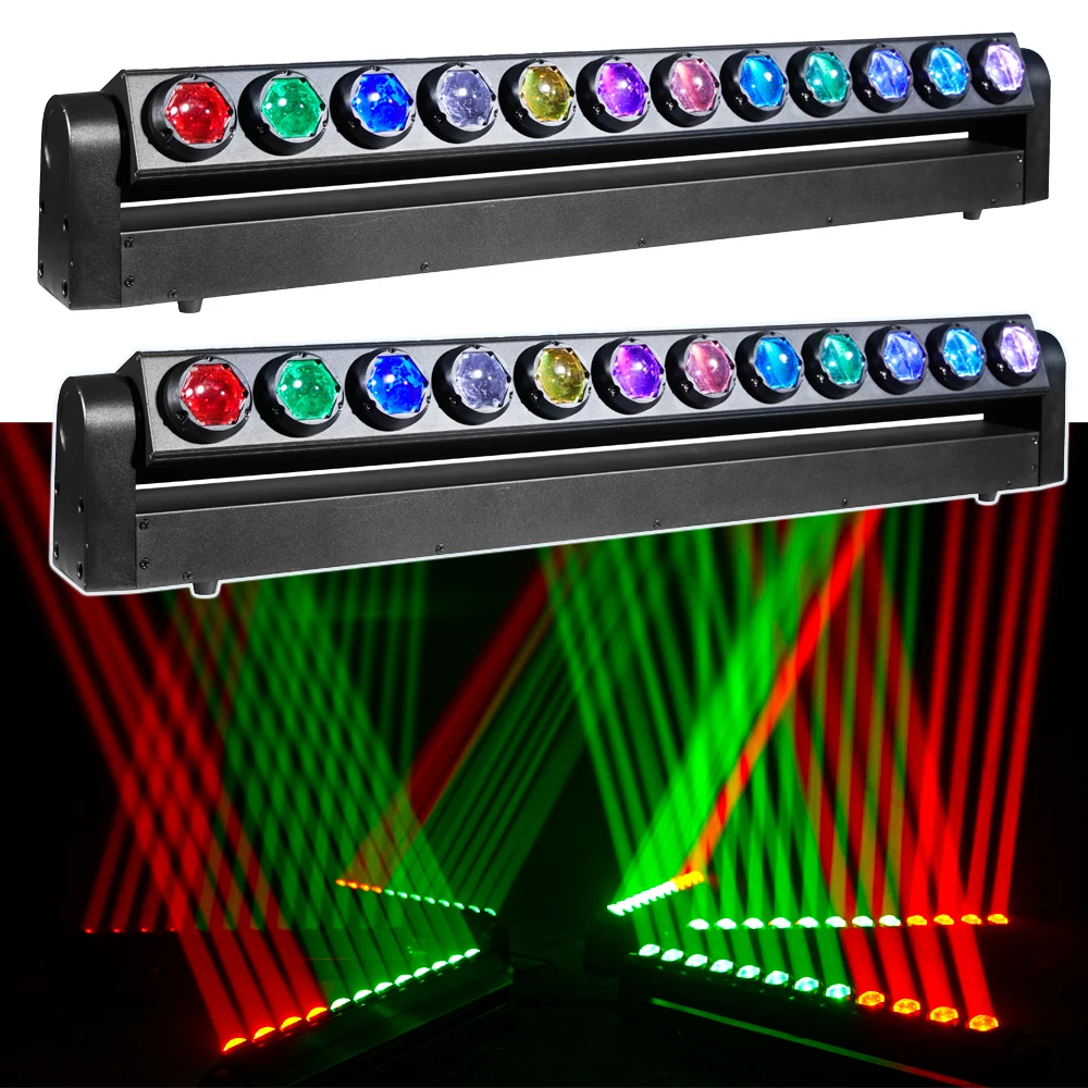 2 Stück 12-Augen LED 180W RGBW 4-in-1 LED Bühnenstrahler LED-Leiste DMX Linien-Blitzlicht DJ Party Hochzeit Events Beleuchtung Image