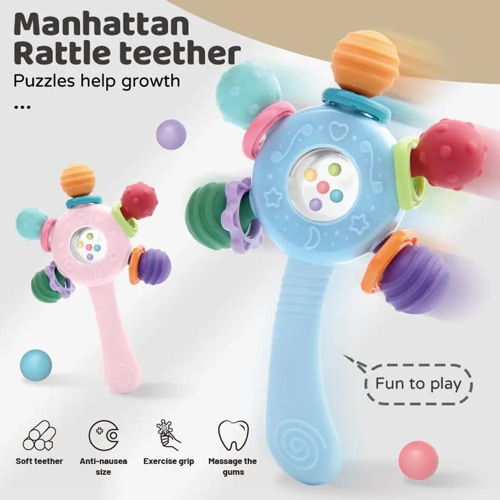 Silikon-Baby-Beißspielzeug, Manhattan-Spielzeug, Rasselspielzeug für Kinder, Anti-Ess-Babyspielzeug, weiches Pflegezubehör für Babys