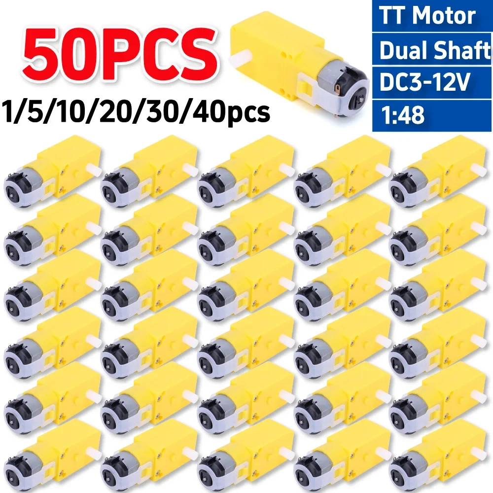 TT Motor Gearmotor DC 3-12V Dual Shaft Geared Motor Install EMC Smart Car Chassis Four Drive Car Motor for DIY Smart Car Robot