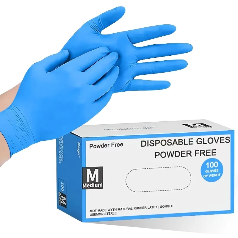 10 doppelt verwendbare Einweghandschuhe aus PVC, puderfreie, hochelastische Nitrilkautschukhandschuhe für den Hausgebrauch, Arbeitsschutz im Freien und für den Alltag. Image