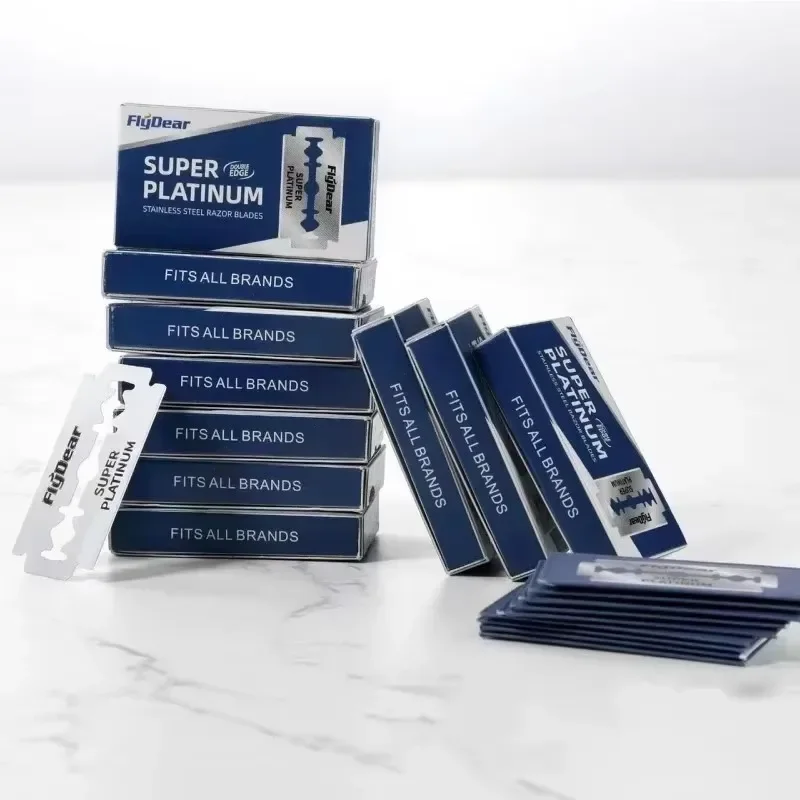 Professionelles Friseur-Doppelklingen-Rasierklingen-Set, klassisch, retro, Edelstahl, 10/30/60 Stück, Rasier- und Haarentfernungswerkzeuge für Herren Image