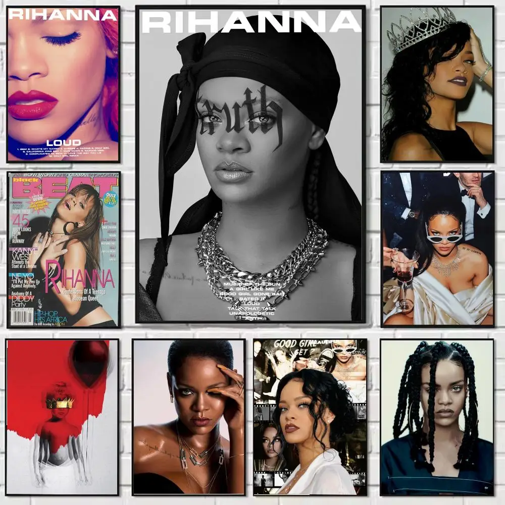 RiRi Anti Singer R-Rihanna Poster HD Cartoon Wandkunst selbstklebendes, abnehmbares Poster für Zuhause, Wohnzimmer Image