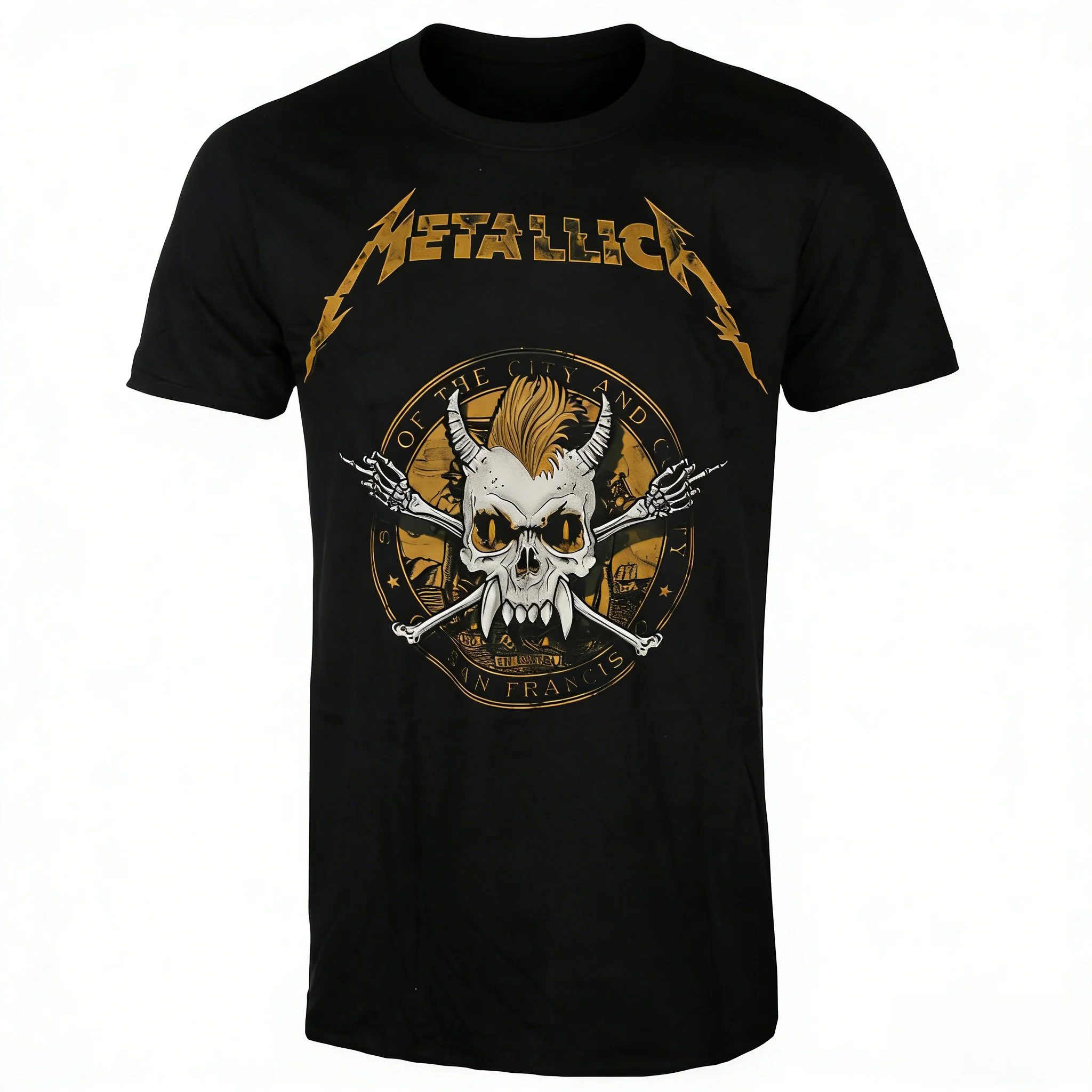 Metallica - Scary Guy Seal Print T-Shirt - Street Casual T-Shirt für Heavy Metal Bands - Geeignet für Männer und Frauen Image