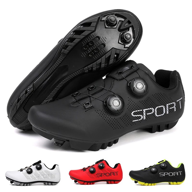 Neue Leder-Fahrradschuhe für Herren MTB Mountainbike-Schuhe Damen Outdoor SPD Renn-Selbstverriegelungs-Pedalschuhe Größe 37-47