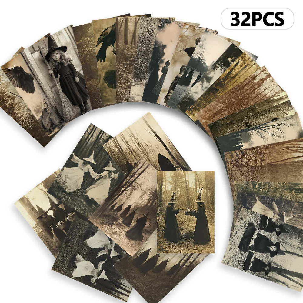 32 Stück, alte strukturierte Vintage-Fotopostkarten, Wandaufkleber, Versandkarten, Grußkarten, DIY-Postkarten, Gedenkpostkarten Image