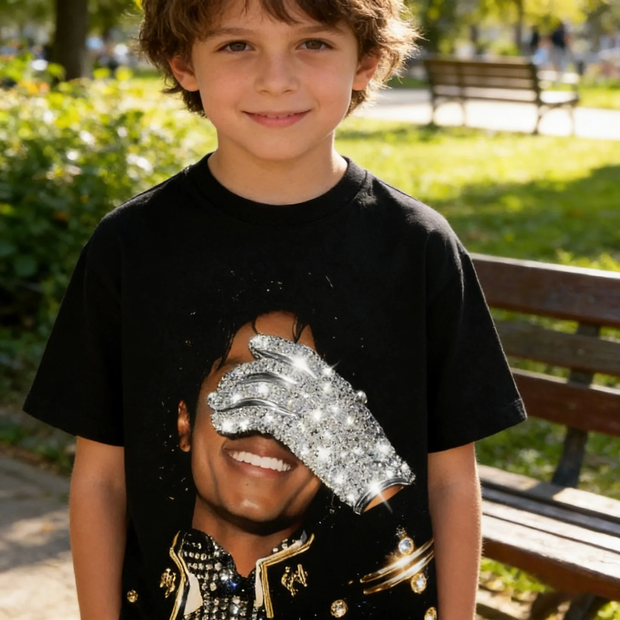 MJ Michael Jackson bedrucktes T-Shirt, mehrere Größen, Digitaldruck, Hip-Hop-Thema, 100 % Baumwolle, Sommerkleidung, Fan-Geschenk