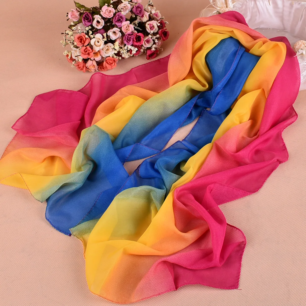 Hochwertiger, leichter, modischer Stil, 160 x 50 cm, Sonnenschutz-Schal, Strandtuch, langer Damenschal, Teilgeschenk Image