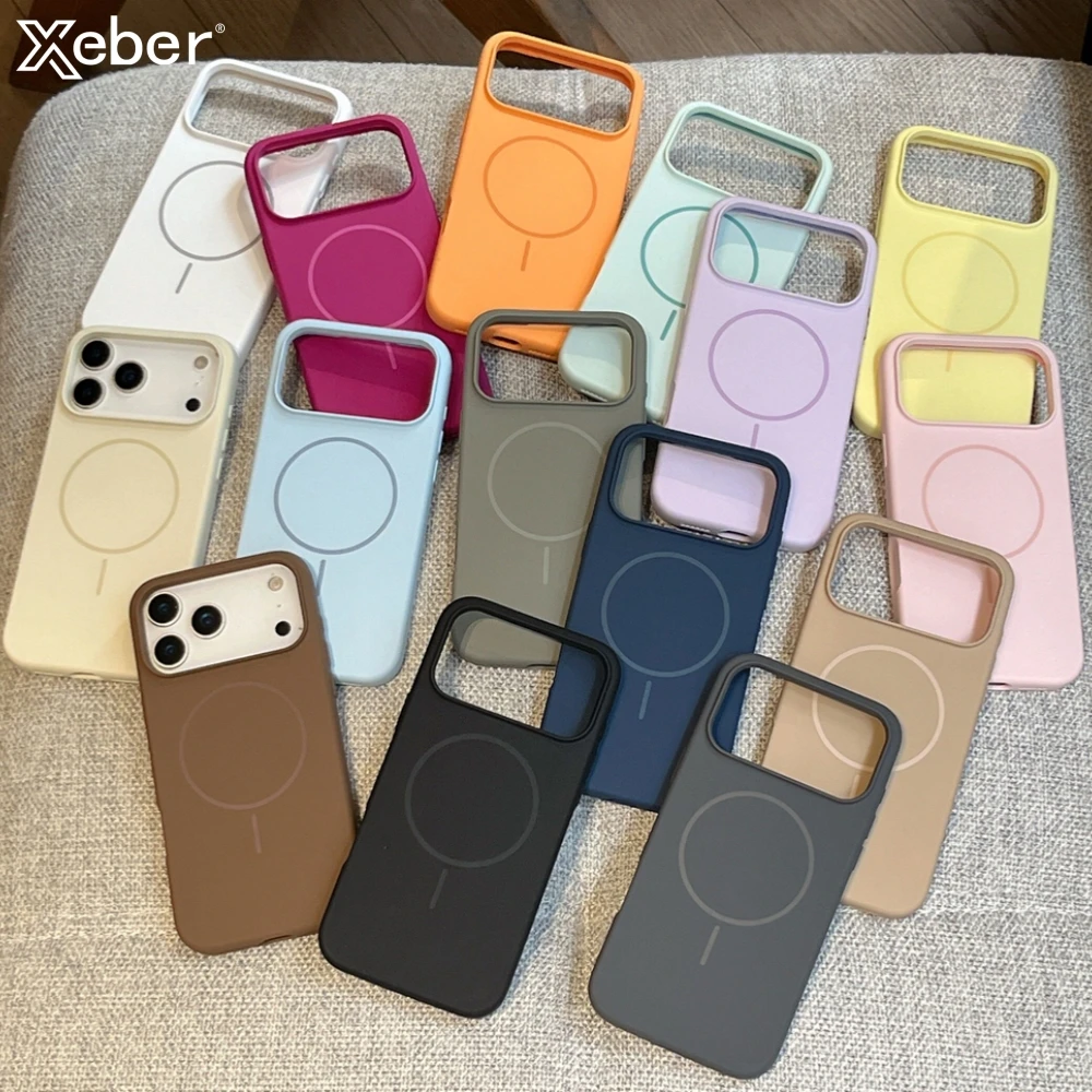 Für iPhone 17 Pro Max Air 16 15 14 13 12 Pro Max Plus Flüssigsilikon für MagSafe Magnetische Hülle Kabelloses Laden Weiche Schutzhülle Image