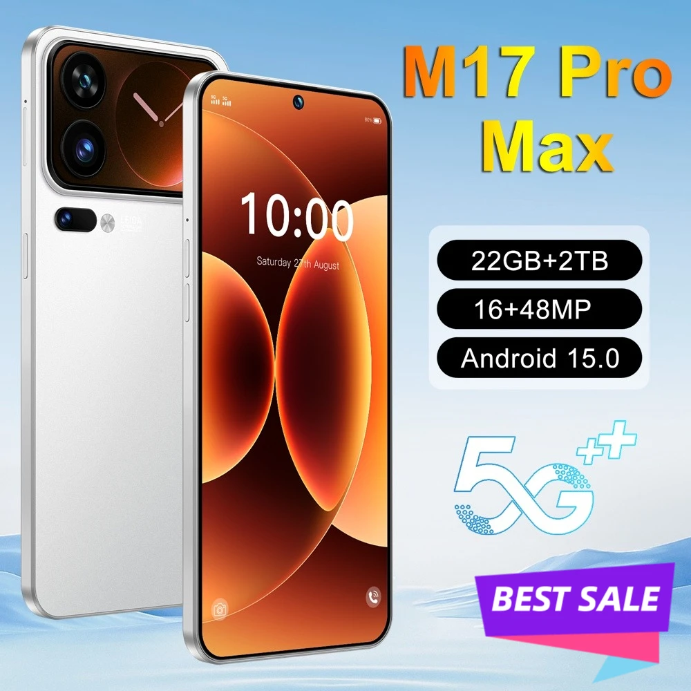 M17 Pro Max Smartphone Android 5G Handy 22GB 2TB 7800mAh Octa-Core Gesichtserkennung Dual-SIM GSM 7,3 HD Android 15 Mobiltelefone Image